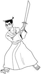 Lineart of samurai jack